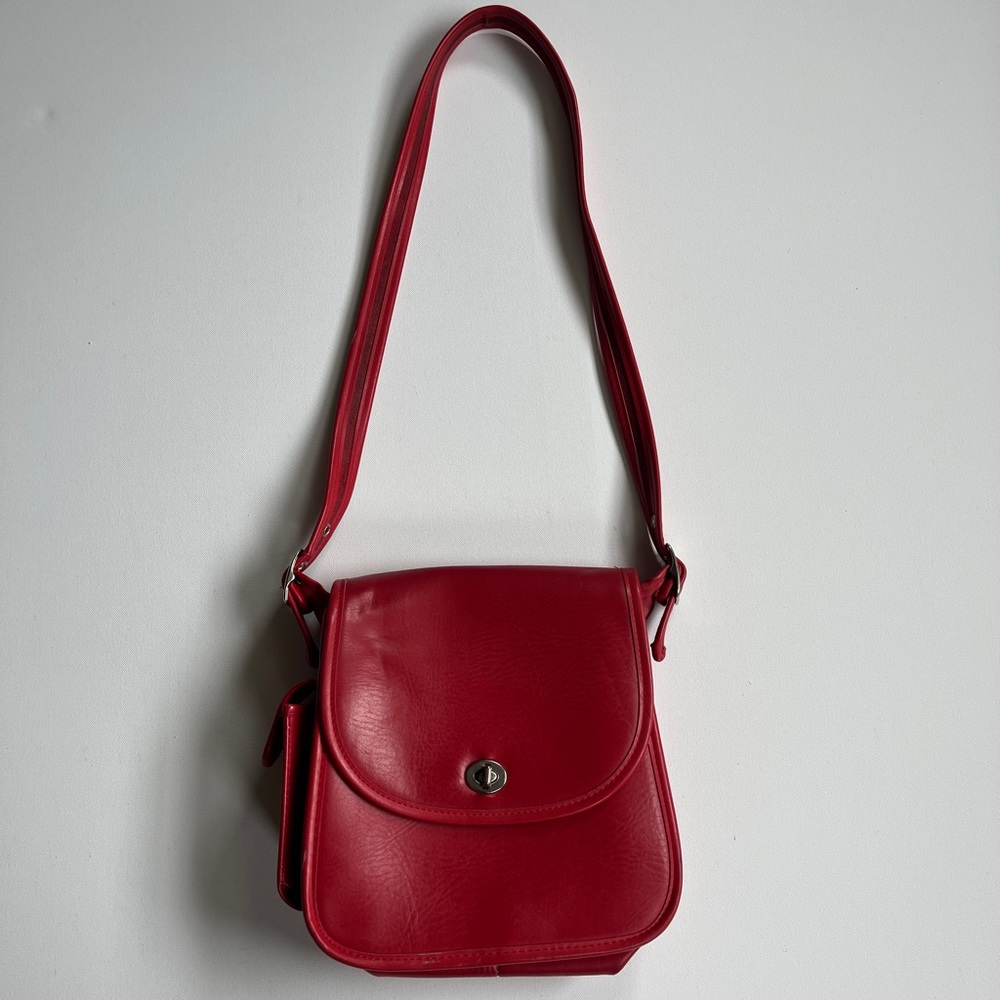 red leather and suede purse